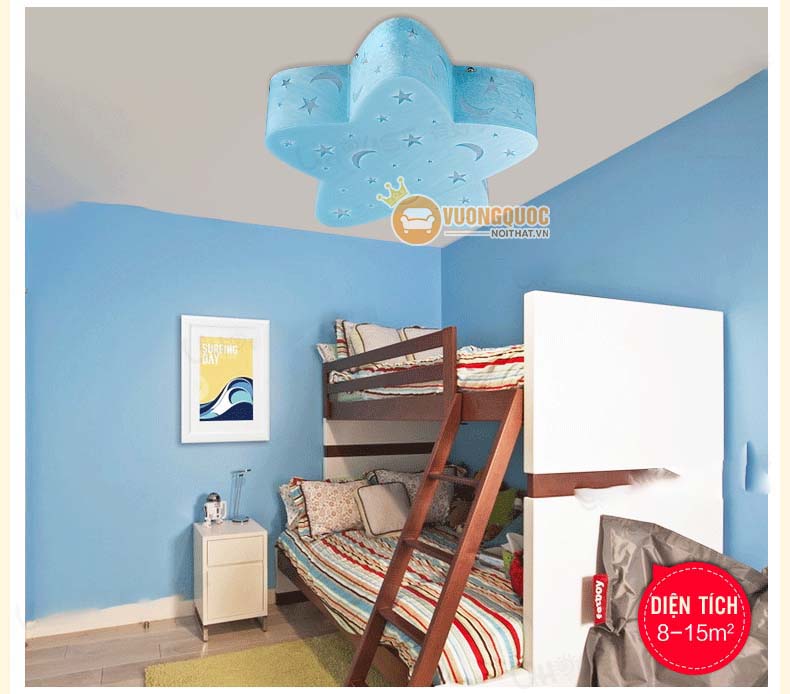 Đèn ốp trần trẻ em ngôi sao xanh uhs101-3